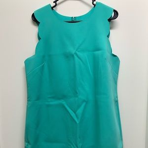 JCrew Scalloped Shift Dress - Green